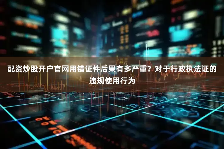 配资炒股开户官网用错证件后果有多严重？对于行政执法证的违规使用行为